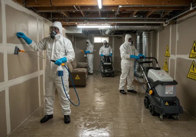 Basement Moisture Removal and Structural Drying process in Indian Harbour Beach, FL